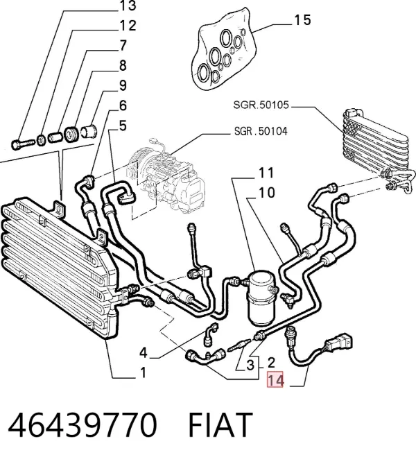 Sensor de presion de aire acondicionado 46439770 Fiat/Alfa/Lancia