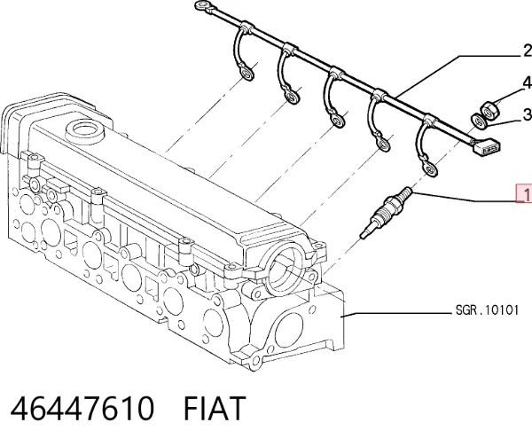 Bujía de precalentamiento 46447610 Fiat/Alfa/Lancia