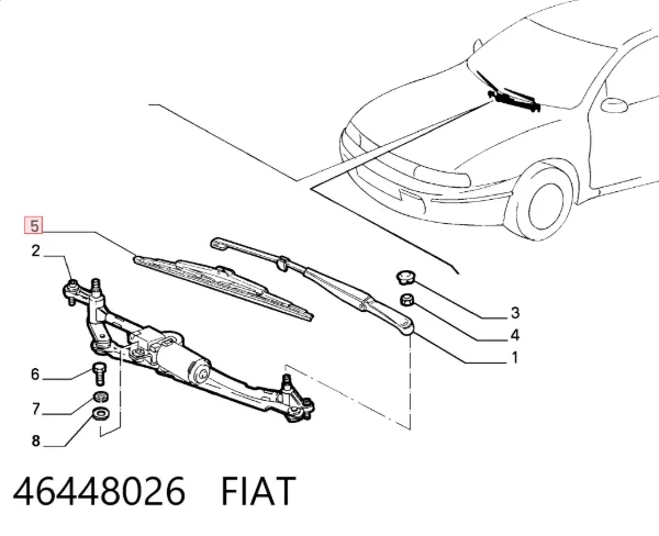 Escobilla del limpiaparabrisas del lado del conductor 46448026 Fiat/Alfa/Lancia
