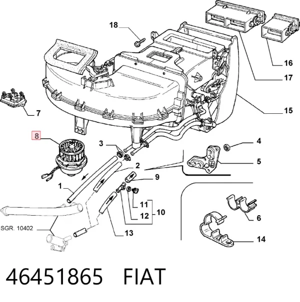 Ventilador habitáculo 46451865 Fiat/Alfa/Lancia