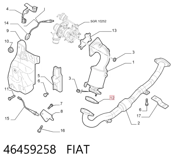 Junta de escape 46459258 Fiat/Alfa/Lancia