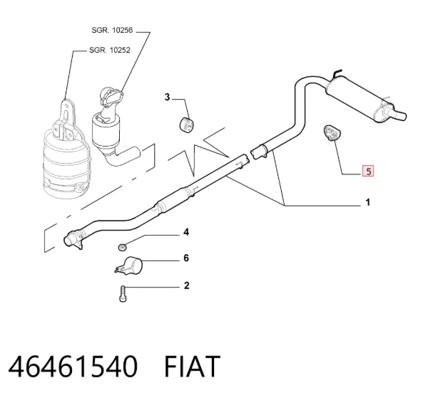 Soporte escape 46461540 Fiat/Alfa/Lancia