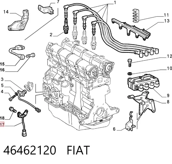 Sensor de árbol de levas 46462120 Fiat/Alfa/Lancia