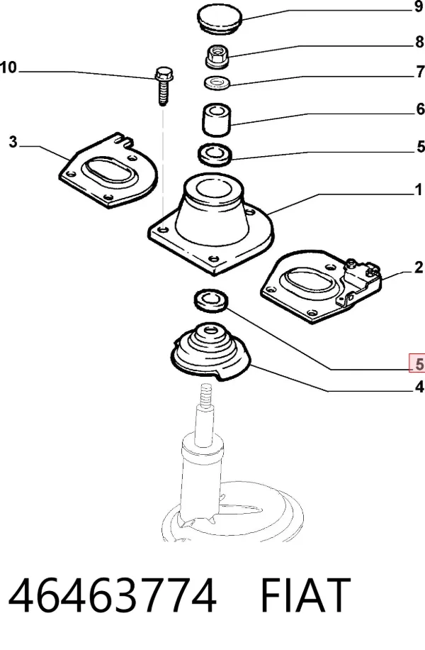 Buje de vástago de amortiguador delantero 46463774 Fiat/Alfa/Lancia