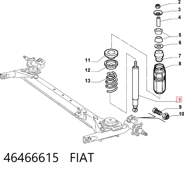 Amortiguador trasero 46466615 Fiat/Alfa/Lancia