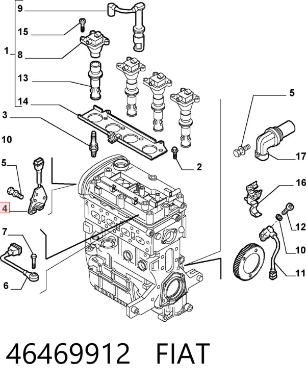 Sensor de árbol de levas 46469912 Fiat/Alfa/Lancia