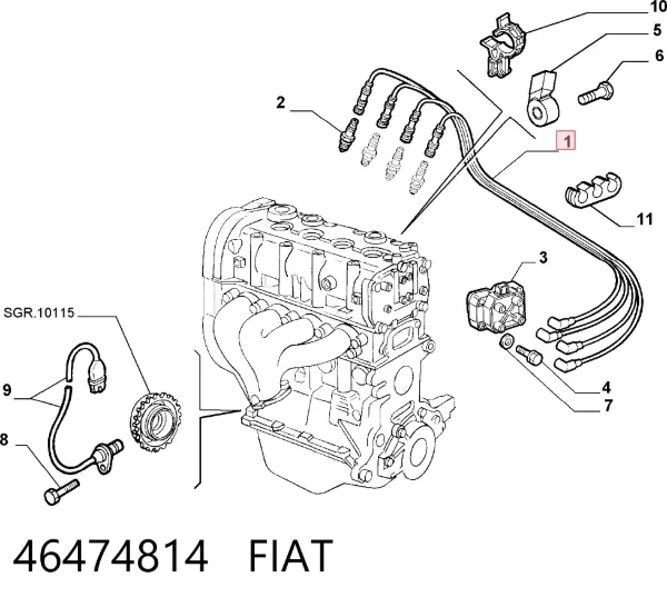 Cables de bujías 46474814 Fiat/Alfa/Lancia