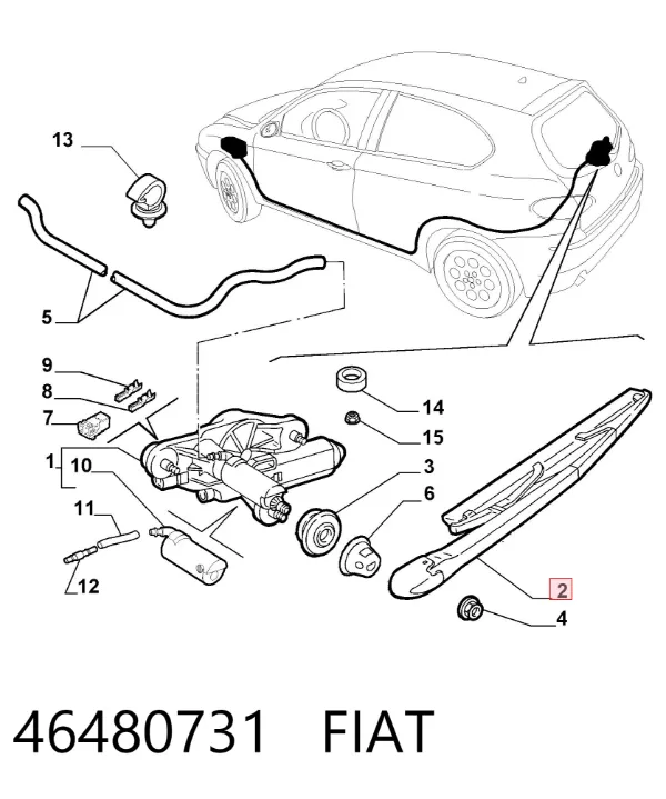 Limpiaparabrisas traseros 46480731 Fiat/Alfa/Lancia