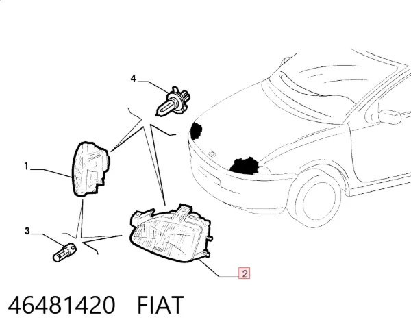 Faro izquierdo 46481420 Fiat/Alfa/Lancia
