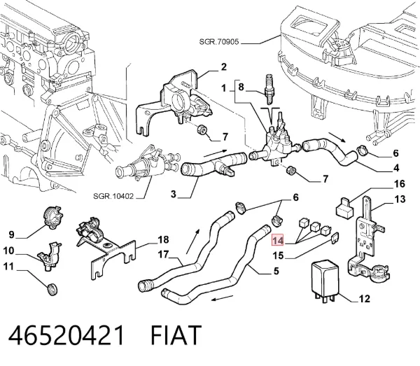 Relé ventilador 46520421 Fiat/Alfa/Lancia