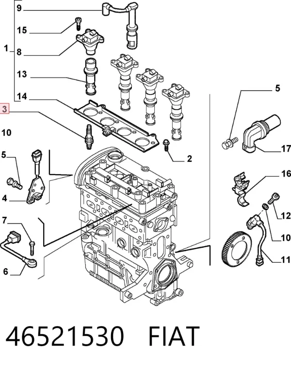 Bujía 46521530 Fiat/Alfa/Lancia