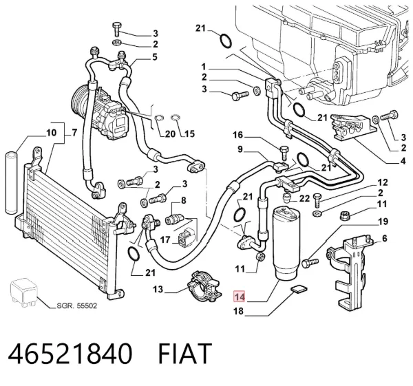 Filtro deshidratador 46521840 Fiat/Alfa/Lancia