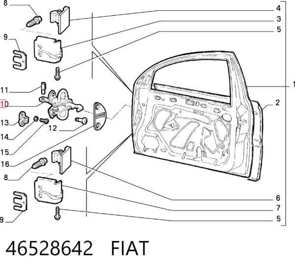 Puerta delantera izquierda 46528642 Fiat/Alfa/Lancia