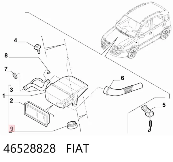 Soporte de la caja del filtro de aire 46528828 Fiat/Alfa/Lancia