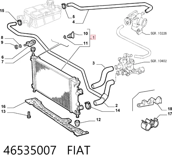 Radiador 46535007 Fiat/Alfa/Lancia