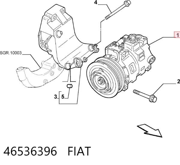 Compresor de aire acondicionado 46536396 Fiat/Alfa/Lancia