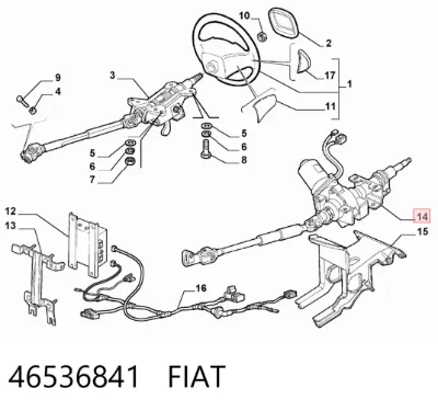 Columna de dirección FIAT 46536841