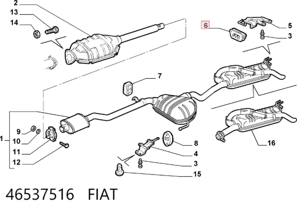 Soporte escape 46537516 Fiat/Alfa/Lancia