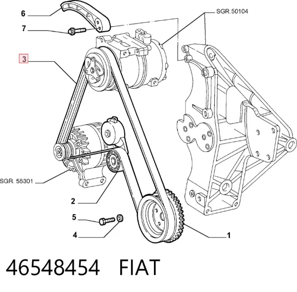 Correa de alternador 46548454 Fiat/Alfa/Lancia