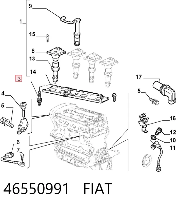 Bujía 46550991 Fiat/Alfa/Lancia