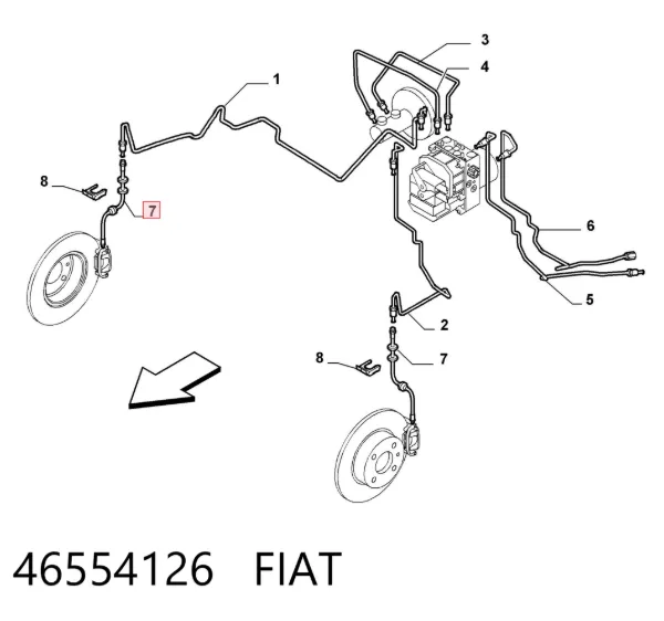 Latiguillos de freno delantero 46554126 Fiat/Alfa/Lancia