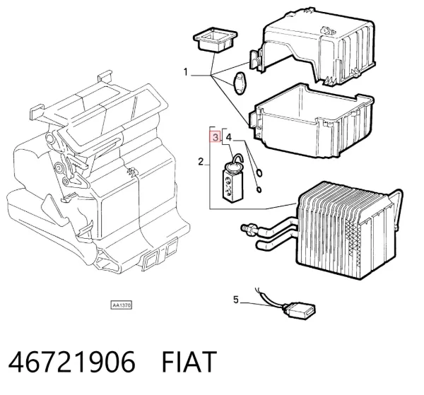Válvula TRV del aire acondicionado 46721906 Fiat/Alfa/Lancia
