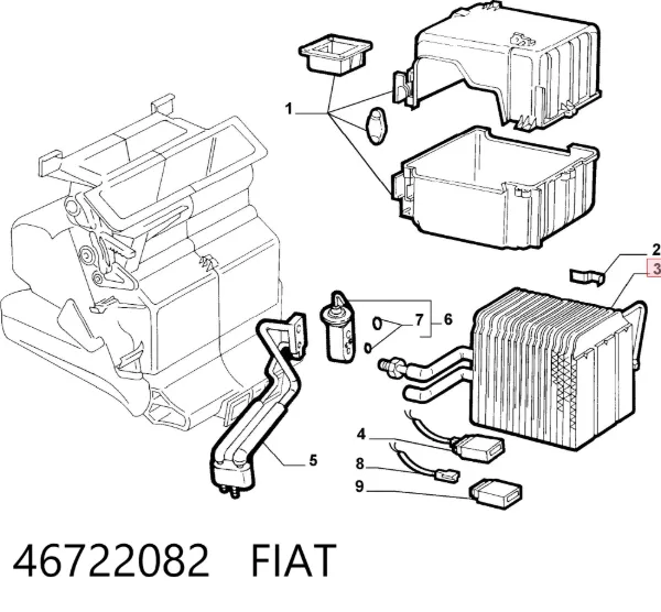 Evaporador de aire acondicionado 46722082 Fiat/Alfa/Lancia