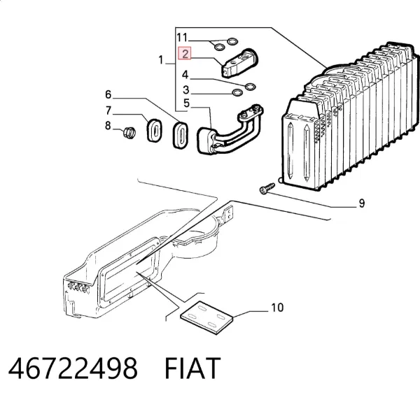 Válvula TRV del aire acondicionado 46722498 Fiat/Alfa/Lancia