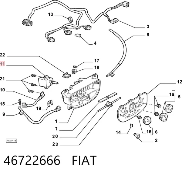 Regulador de velocidad del ventilador de refrigeración (unidad de control) 46722666 Fiat/Alfa/Lancia