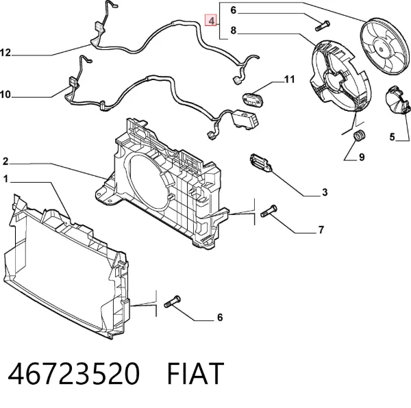 Ventilador del motor 46723520 Fiat/Alfa/Lancia