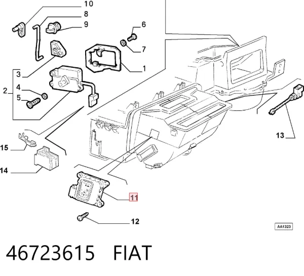 Actuador de compuerta de la calefacción 46723615 Fiat/Alfa/Lancia