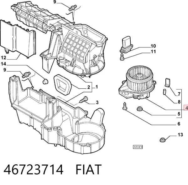 Ventilador habitáculo 46723714 Fiat/Alfa/Lancia