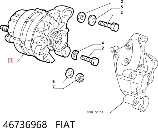Alternador 46736968 Fiat/Alfa/Lancia