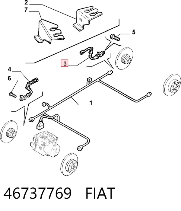 Sensor ABS trasero izquierdo 46737769 Fiat/Alfa/Lancia