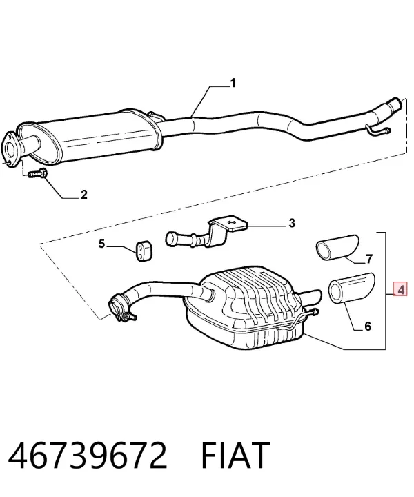 Silenciador trasero 46739672 Fiat/Alfa/Lancia