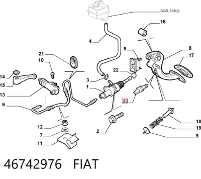 Sensor de posición del pedal de embrague FIAT 46742976