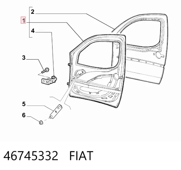 Puerta delantera izquierda 46745332 Fiat/Alfa/Lancia