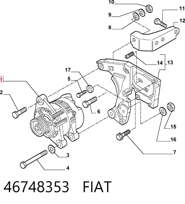 Alternador 46748353 Fiat/Alfa/Lancia