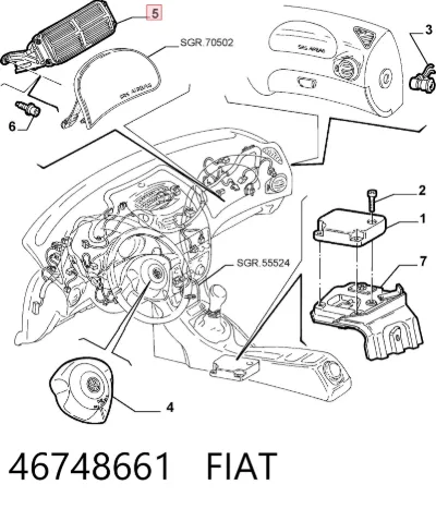 Airbag del pasajero FIAT 46748661