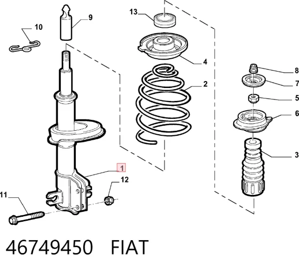 Amortiguador 46749450 Fiat/Alfa/Lancia