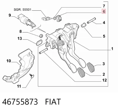 Pedal de freno FIAT 46755873