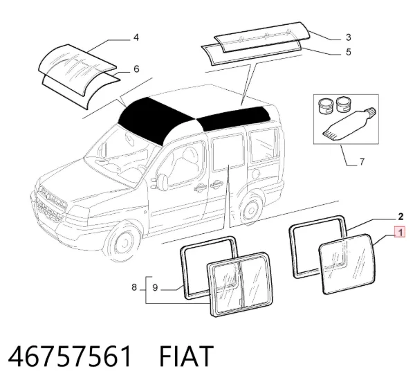 Cristal de puerta trasera izquierda 46757561 Fiat/Alfa/Lancia