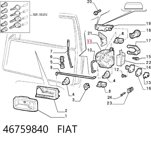 Cerradura 46759840 Fiat/Alfa/Lancia