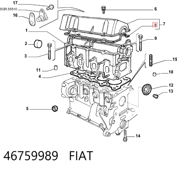 Junta tapa de balancines 46759989 Fiat/Alfa/Lancia