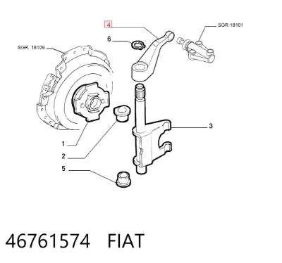 Palanca de la horquilla del embrague FIAT 46761574