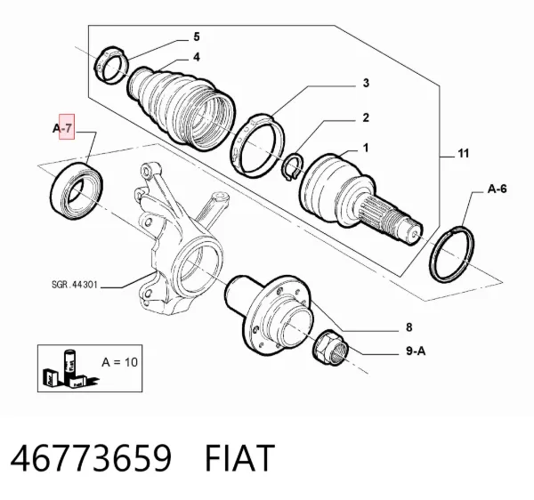 Cojinete de rueda delantero 46773659 Fiat/Alfa/Lancia