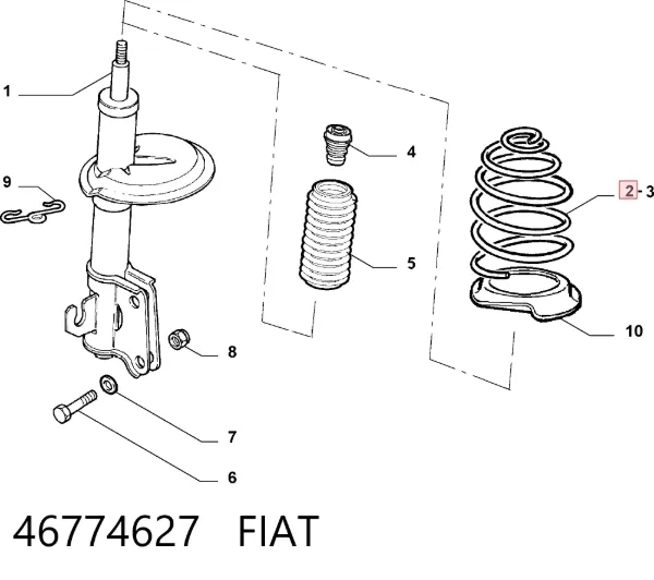 Muelle delantero 46774627 Fiat/Alfa/Lancia