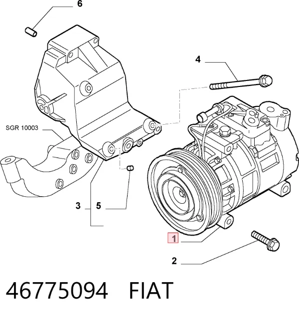 Compresor de aire acondicionado 46775094 Fiat/Alfa/Lancia