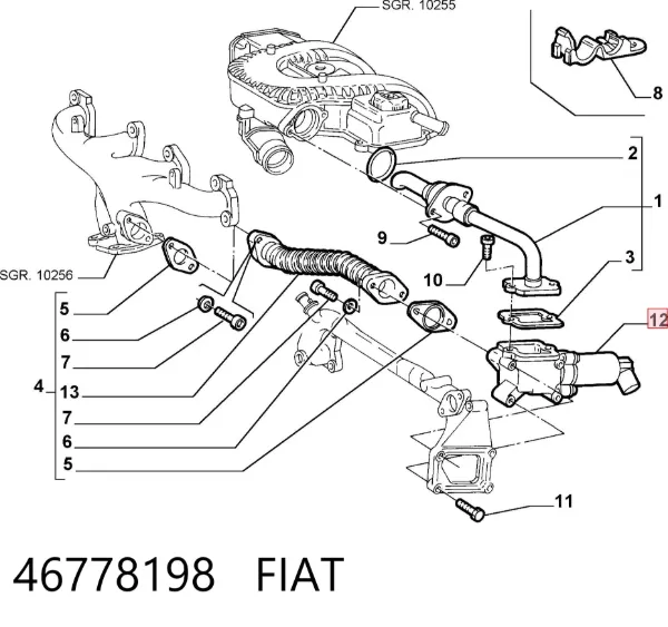 Válvula EGR 46778198 Fiat/Alfa/Lancia