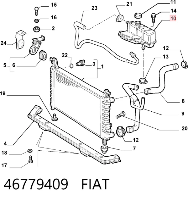 Vaso de expansión 46779409 Fiat/Alfa/Lancia
